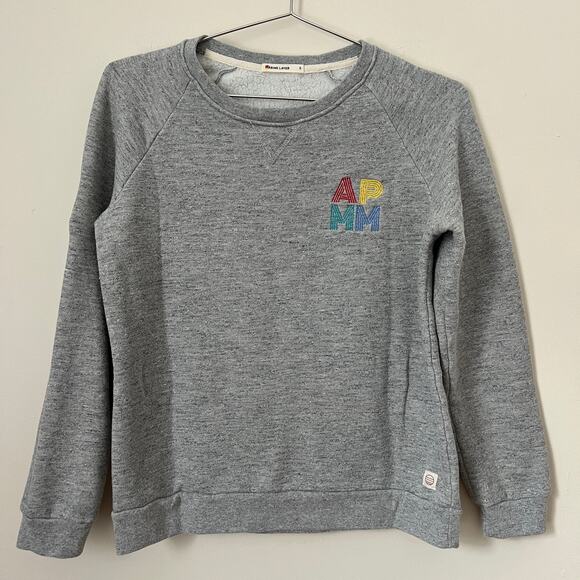 Marine Layer APMM Embroider Logo Heather Gray Pullover Sweatshirt Women's Size S - Picture 1 of 12